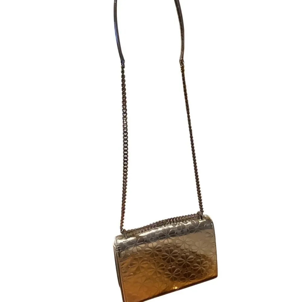 Kate Spade Amelia Spade Flower Medium Convertible Shoulder Bag – Gold Crossbody